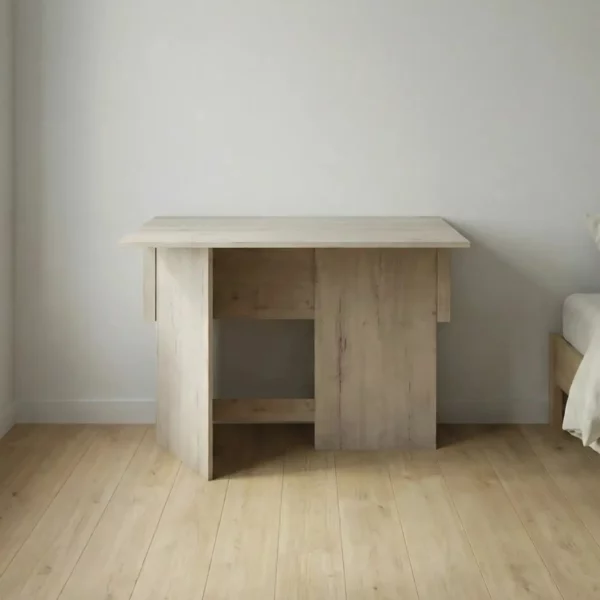 Flip n Flat Folding Desk 80x50 cm Half Open - Rustic Wood
