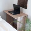 Flip n Flat Folding Desk 80x50 cm - Rustic Wood fully opened