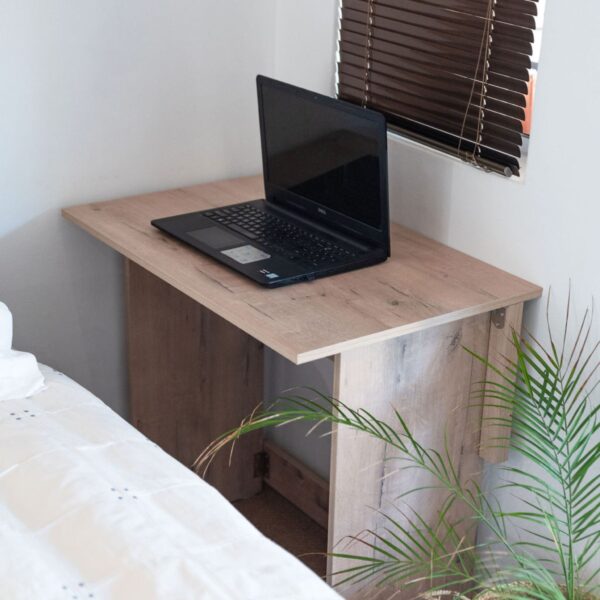 Flip n Flat Folding Desk 80x50 cm - Rustic Wood fully opened