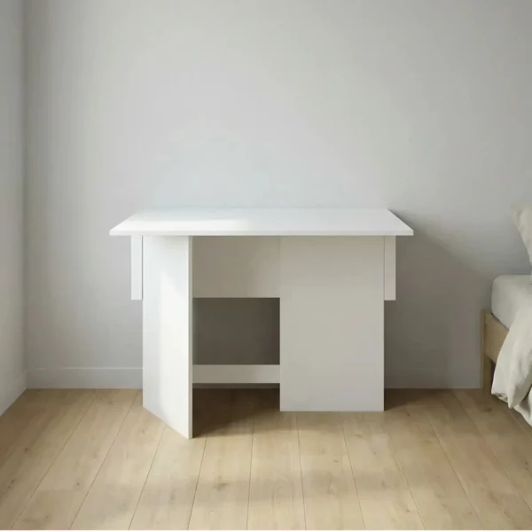 Flip n Flat Folding Desk 80x50 cm - White Half Open