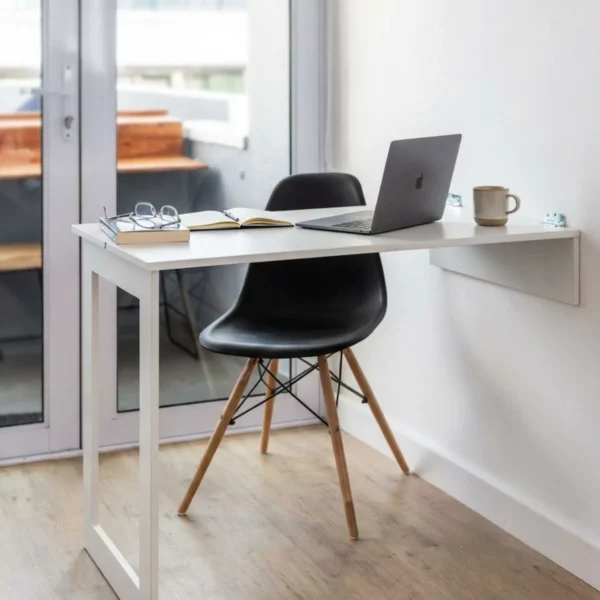 SpaceSave Fold Up Wall Mounted Desk With Blackboard - Folded Down