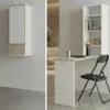 Fold Up Wall Mounted Workstation - Rustic Wood