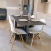 Graphite Folding 4-in-1 Console Table with storage and display shelves