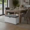 Sit N Stow Mobile Ottoman Storage & Dining Bench - White