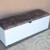Sit N Stow Mobile Ottoman Storage Bench - White