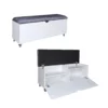 Sit N Stow Mobile Ottoman Storage Bench Dual Access - White