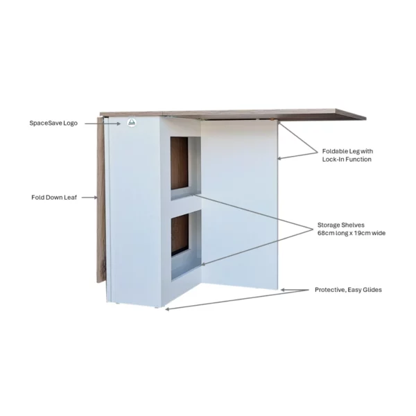 Folding 4-in-1 Console Table Specs