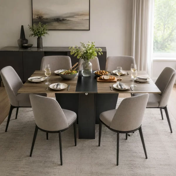 Folding 4-in-1 Console Dining Table in Midnight Mystic River