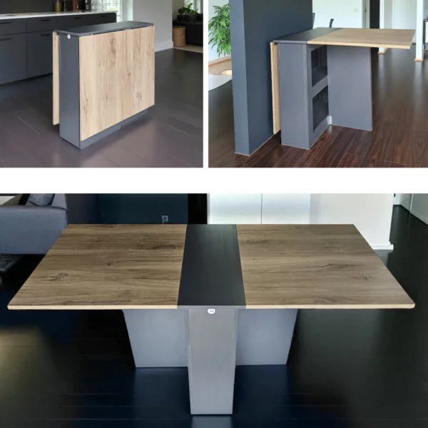 Folding 4-in-1 Console Dining Table in Midnight Mystic River