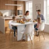 White folding 4-in-1 console table desk shown ideal for family dining