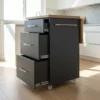 Small Kitchen Island With Fold-Out Table and Drawers - Midnight Kalahari