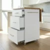 Small Kitchen Island With Fold-Out Table and Drawers - White Kalahari