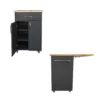 Small Kitchen Island On Wheels With Shelves - Midnight Pine