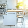 Small Kitchen Island On Wheels With Shelves - White Entertainment Sttion