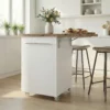 Small Kitchen Island On Wheels With Shelves - White Pine