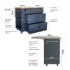 Multi-functional kitchen island for prep, storage, serving and compact living - dimensions