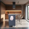 Fold-out kitchen island table for casual dining and extra workspace