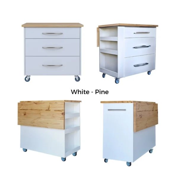 kitchen island drawers white pine (3)