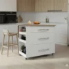 Fold-out kitchen island table for casual dining and extra workspace