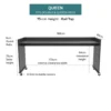 bedbridge rolling over bed desk queen 75cm rail top midnight dimensions