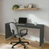 Mobile bedroom desk on wheels positioned against wall - Midnight colour