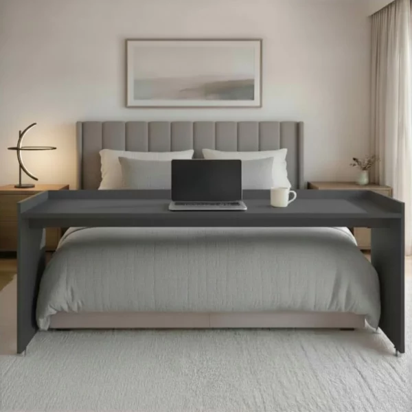 Mobile over-bed workstation for work from home bedroom setup