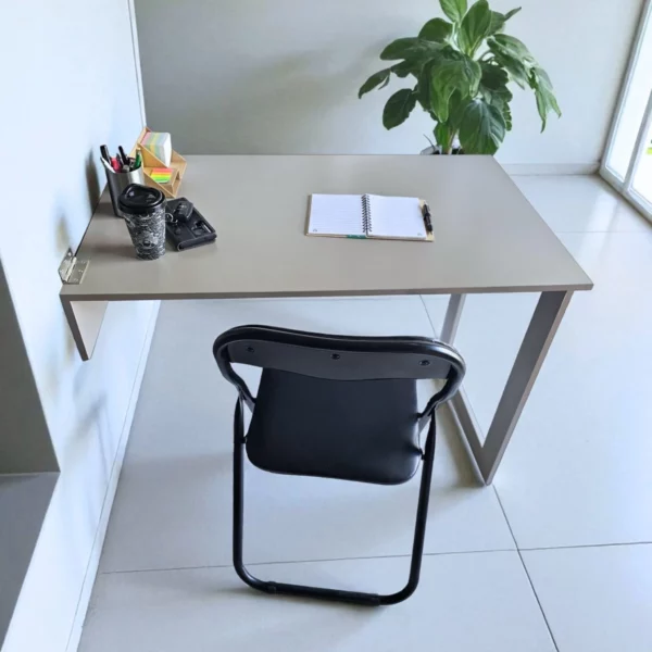 SpaceSave Fold Up Wall Mounted Desk With Blackboard - Folded Down