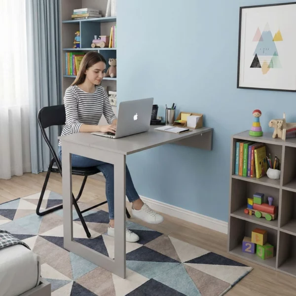 Fold Up Wall Mounted Desk - Desert Taupe
