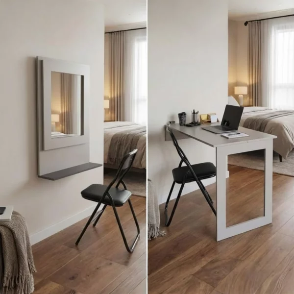 Fold Up Wall Mounted Desk - Desert Taupe