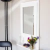 SpaceSave Fold Up Wall Mounted Desk with Mirror - White