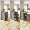 Small Kitchen Island With Fold-Out Table and Drawers - Midnight Kalahari