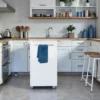 Small Kitchen Island With Fold-Out Table and Drawers - White Kalahari