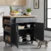 Multi-functional kitchen island for prep, storage, serving and compact living - Midnight Kalahari
