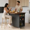 Fold-out kitchen island table for casual dining and extra workspace