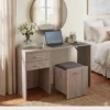 Versa Combo Drawer Workstation with Ottoman Chair in Rustic Wood finish