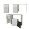 Versa Combo Drawer Desk with Ottoman Chair - White