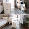 Versa Combo Drawer Desk with Ottoman Chair in Bedroom - White