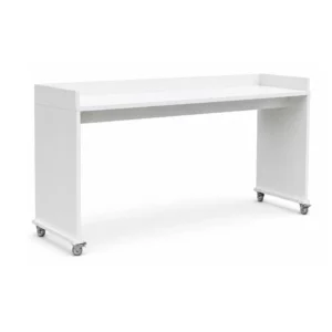 BedBridge Rolling Over Bed Desk Queen 75cm With Wheels & Guard Rails - White