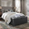 Sit N Stow Mobile Ottoman Storage Bench - Midnight at foot of bed