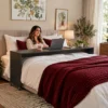 bedbridge rolling over bed desk king 75cm woman working in bed midnight