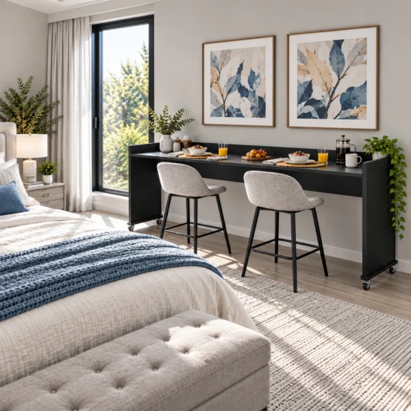 bedbridge rolling over bed desk king 90cm breakfast scene midnight