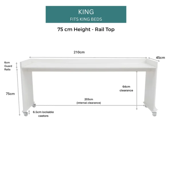 bedbridge rolling over bed desk king with wheels midnight