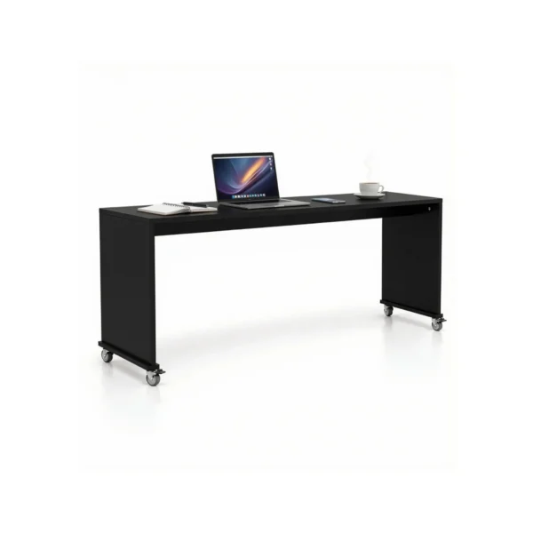 bedbridge rolling over bed desk queen 75cm with wheels flat top midnight